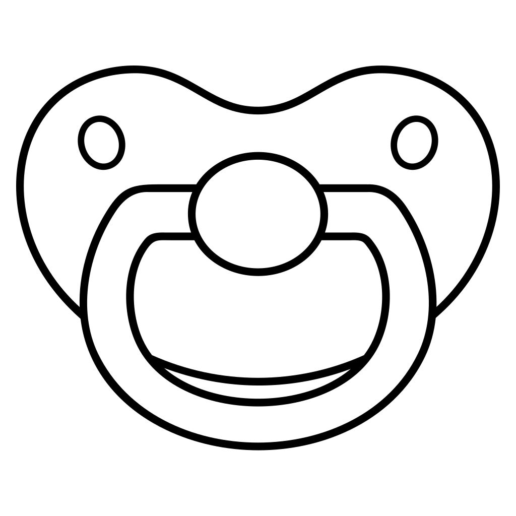 Unique black and white vector design of a pacifier for crafts