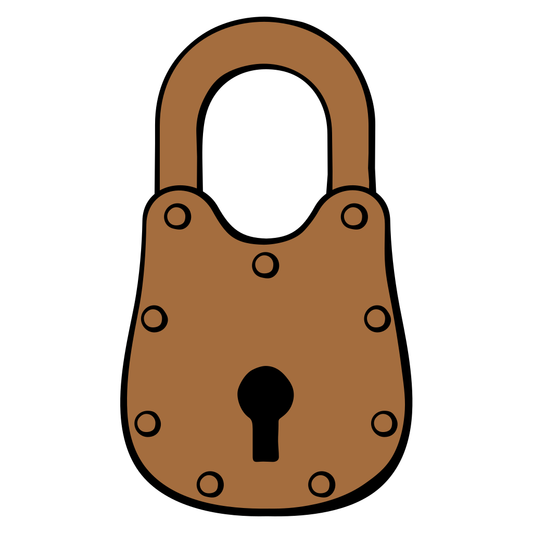 Stylized brown padlock design for creative projects
