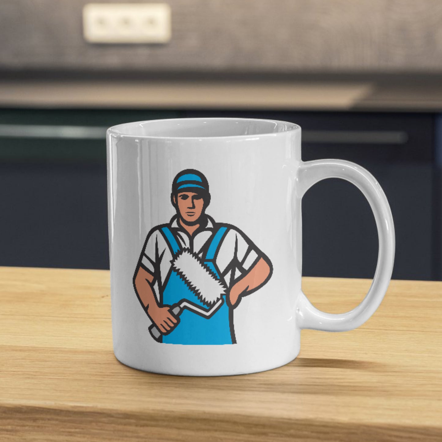 Creative vector design of a painter ready for work