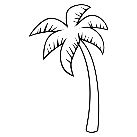 Stylized black and white palm vector design for cutting machines