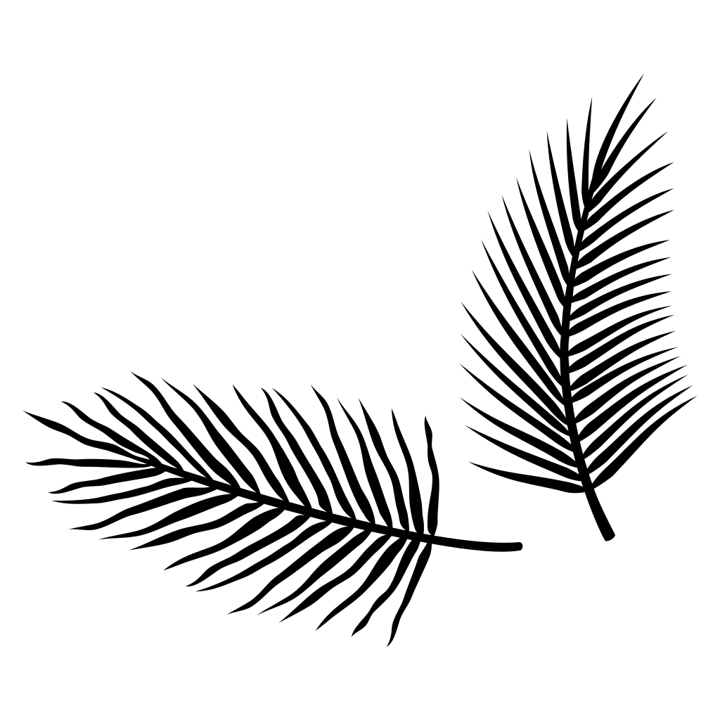 Elegant palm leaf vector design for cutting machines