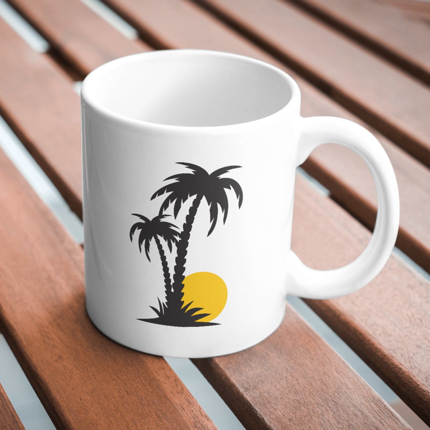 Sunset silhouette of palm trees in creative vector design