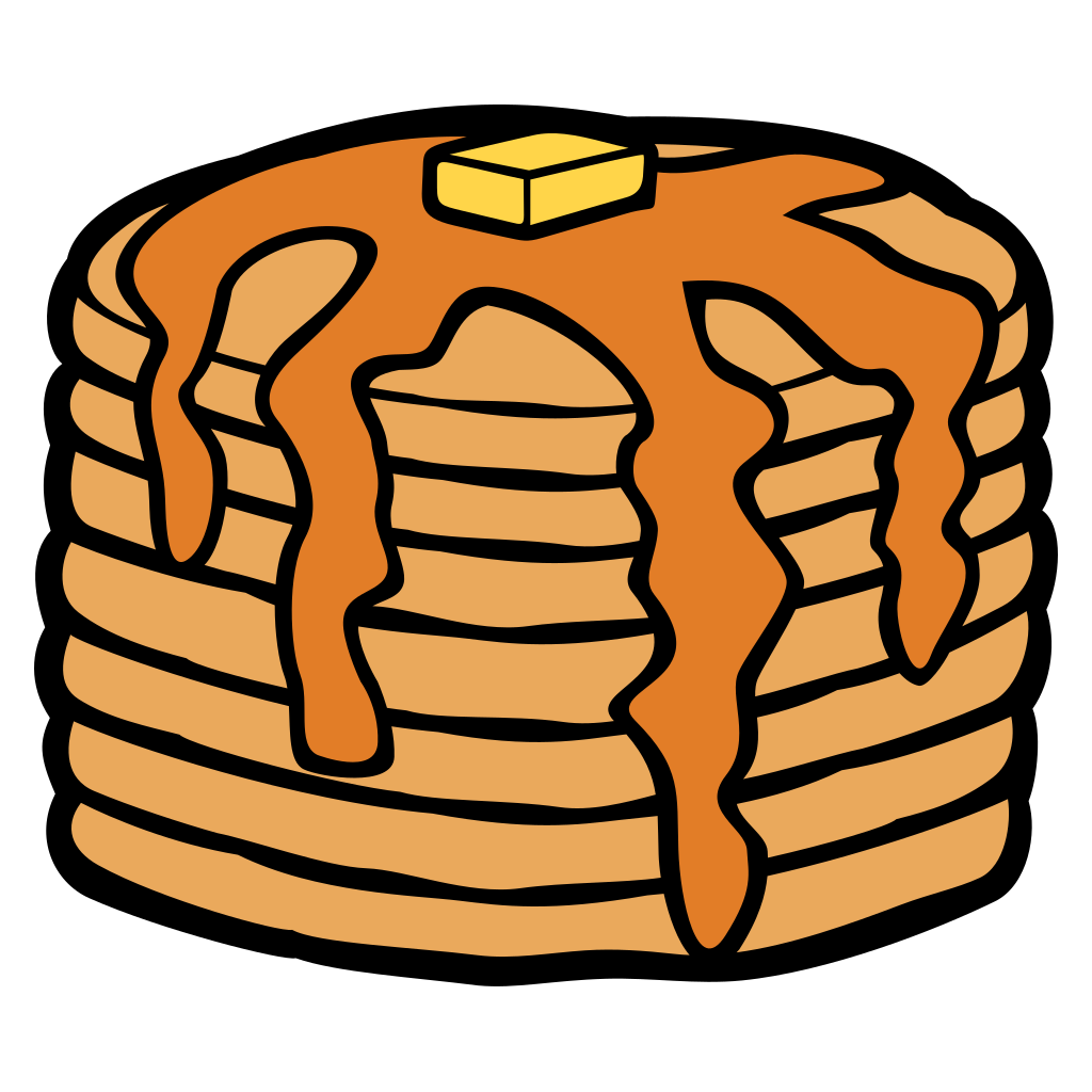 Fluffy pancakes stacked high with melting butter and syrup