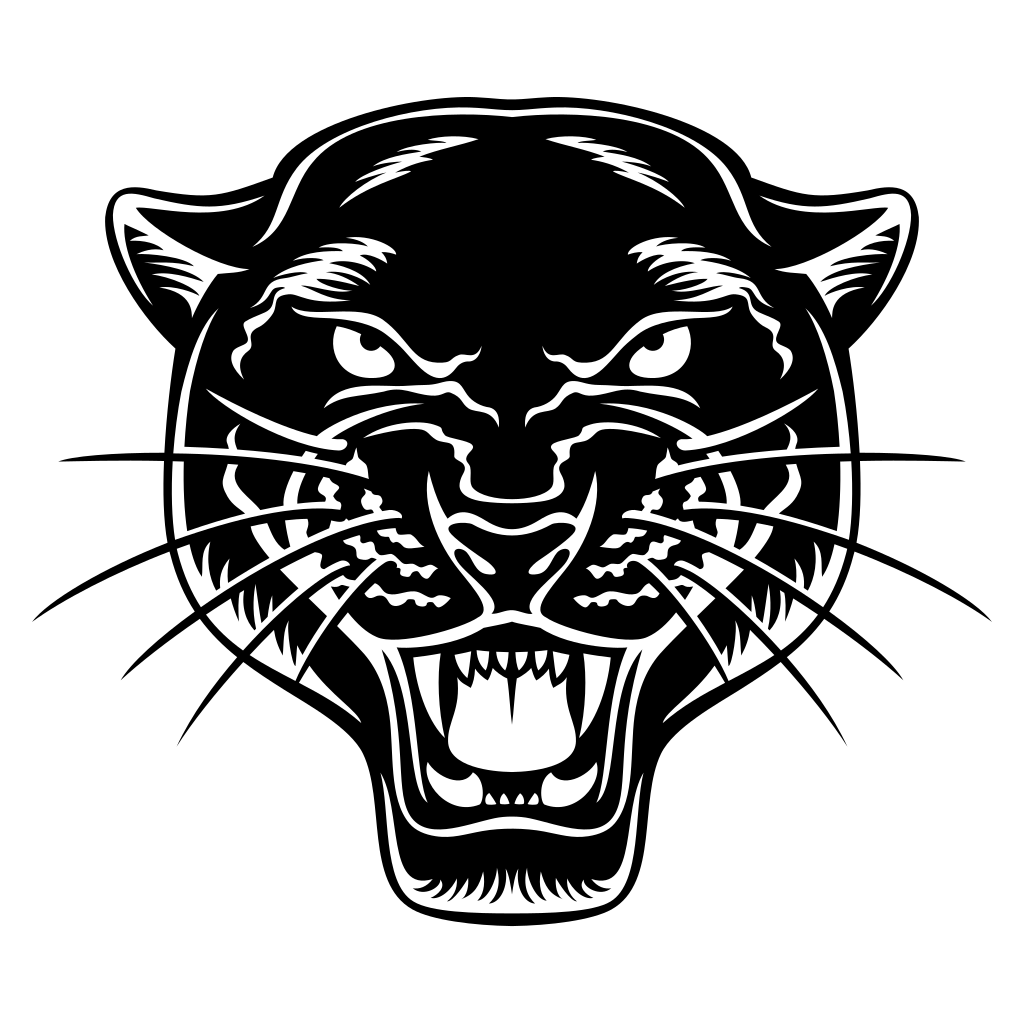 Powerful black panther head vector design for creative projects