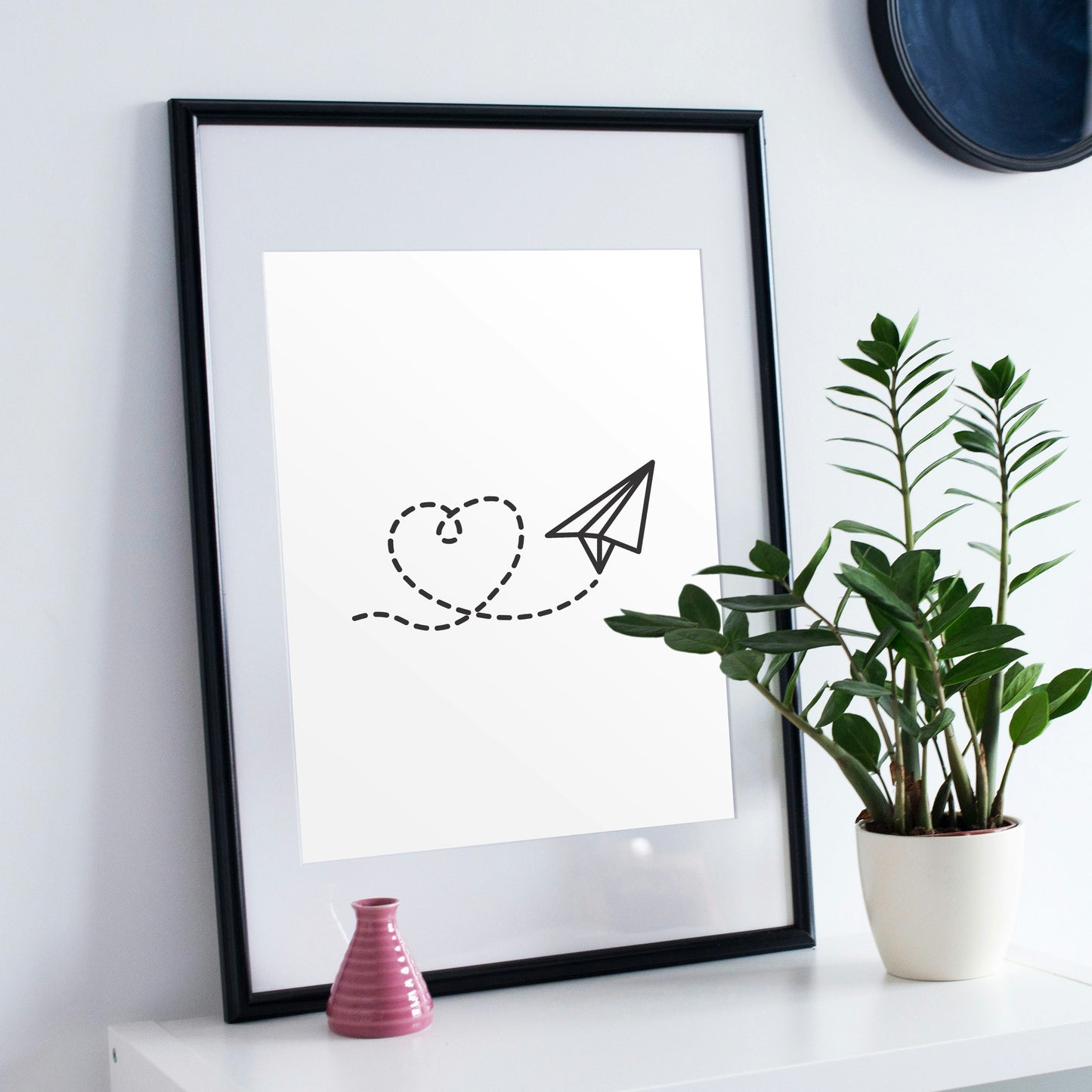 Creative heart and paper airplane design for crafting