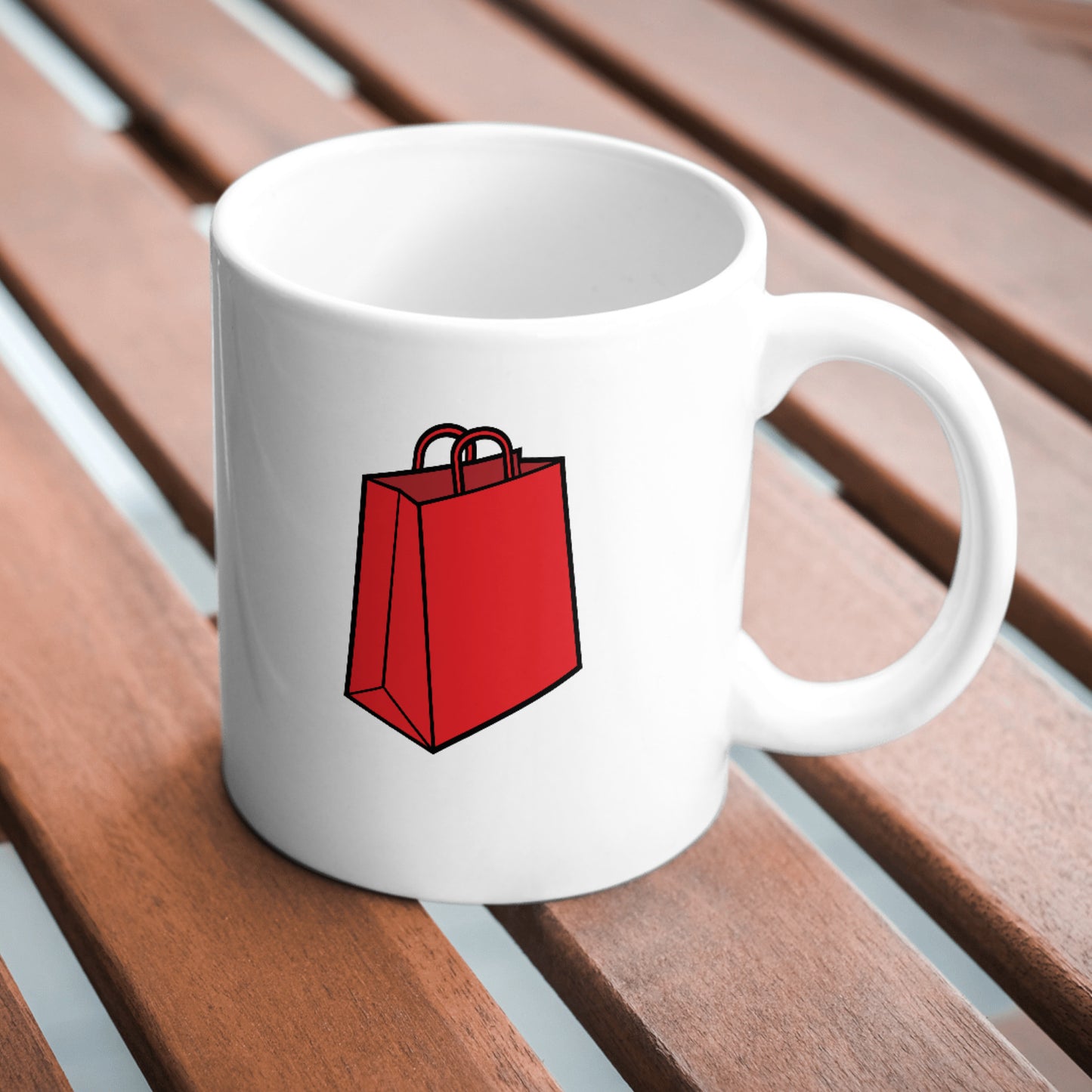 Creative red shopping bag design for cutting machines