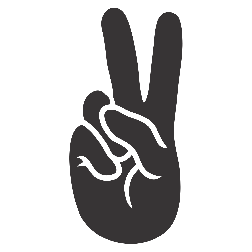 Unique vector design of a peace sign hand gesture for crafts