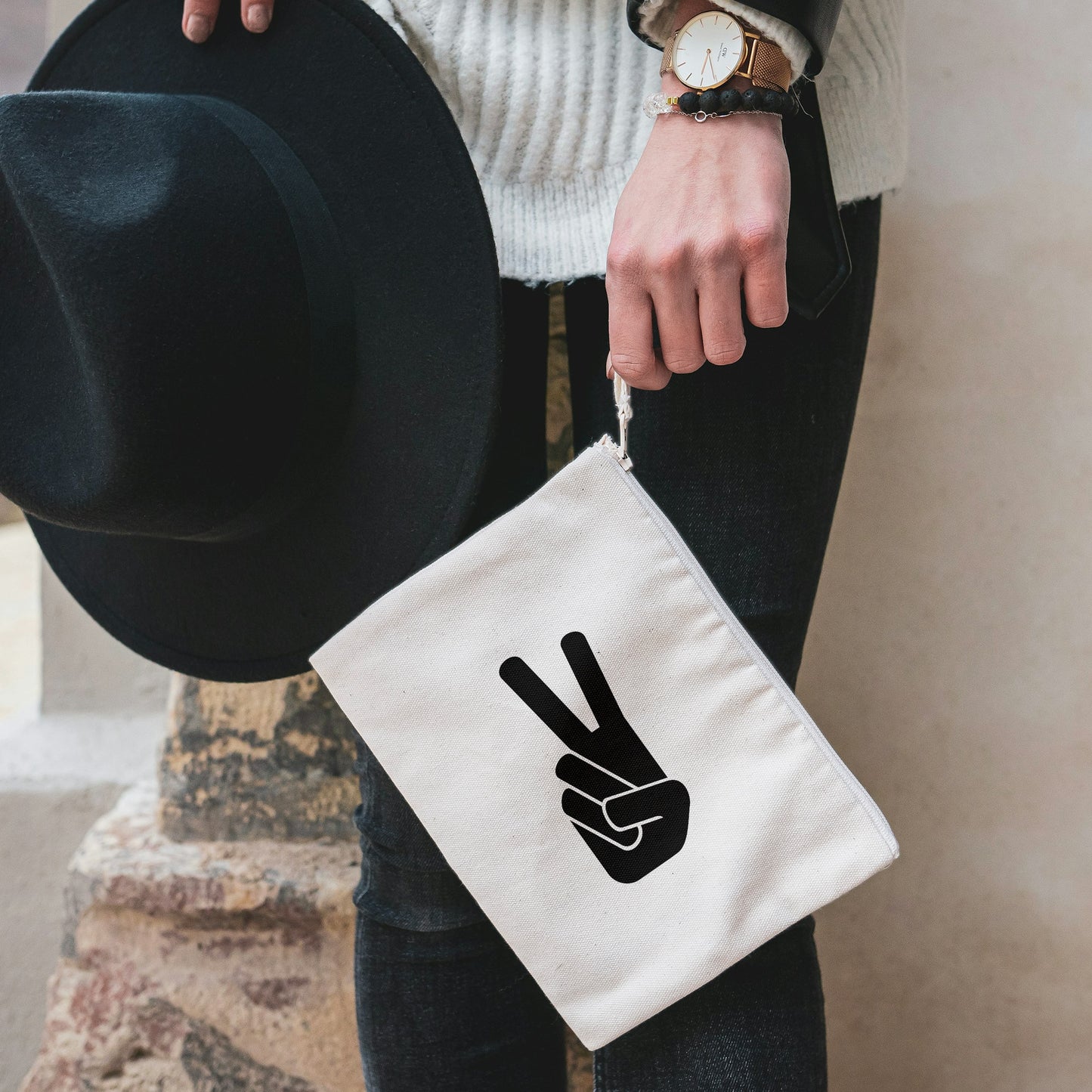 Creative peace hand sign in vector format for cutting projects