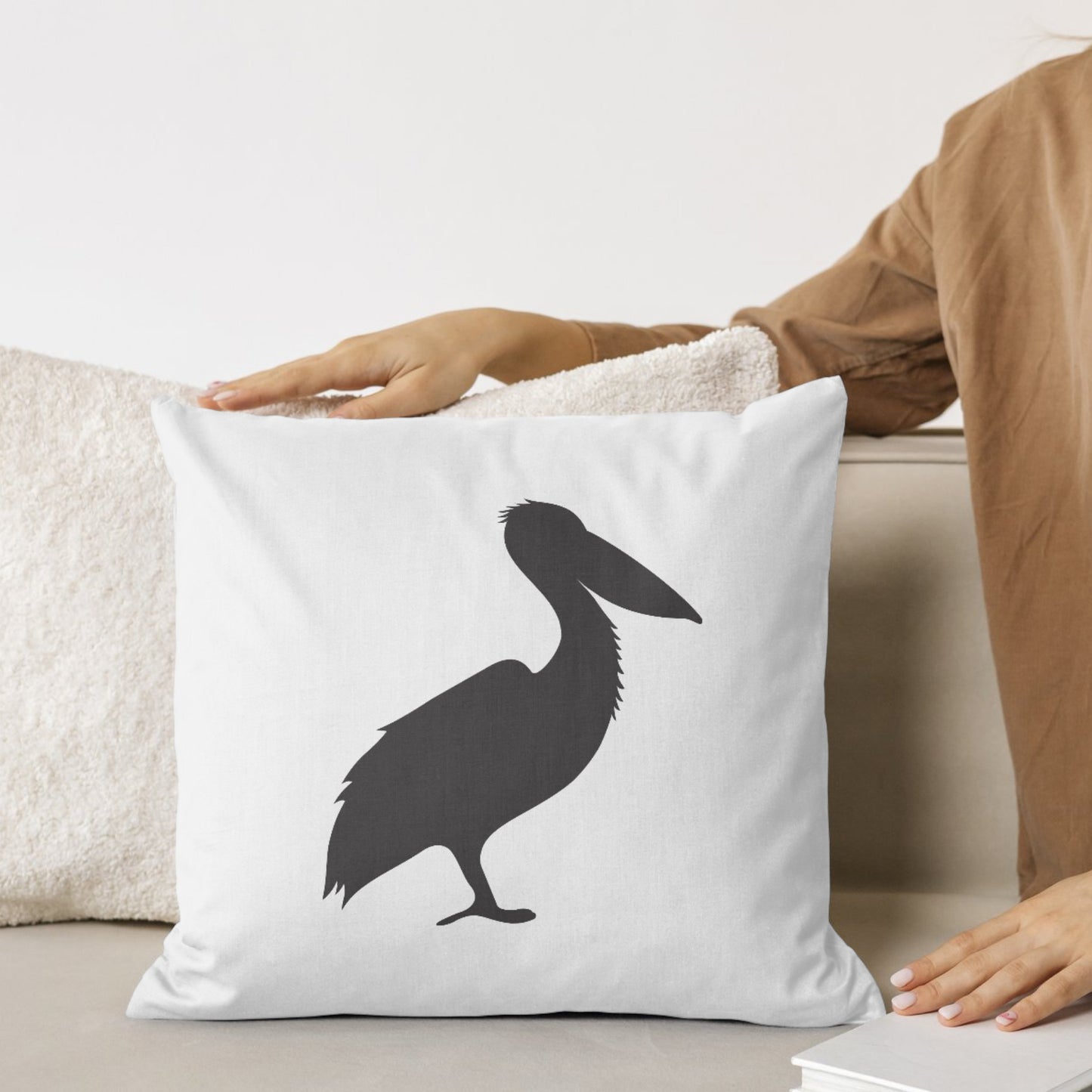 Elegant silhouette of a pelican for creative design projects