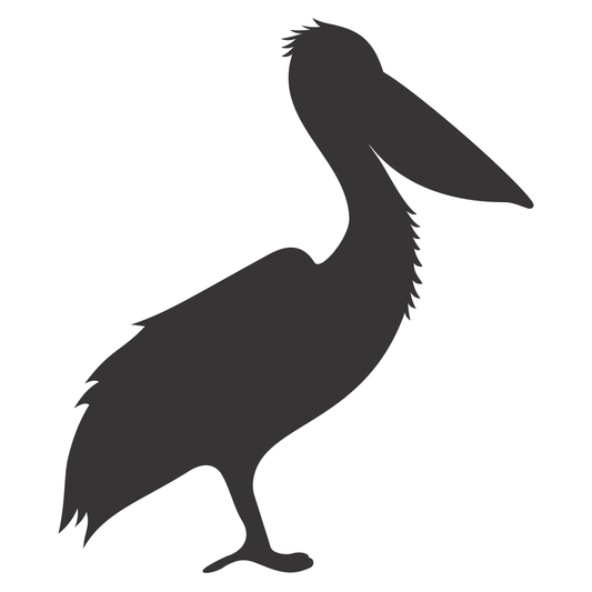 Elegant silhouette of a pelican for creative design projects