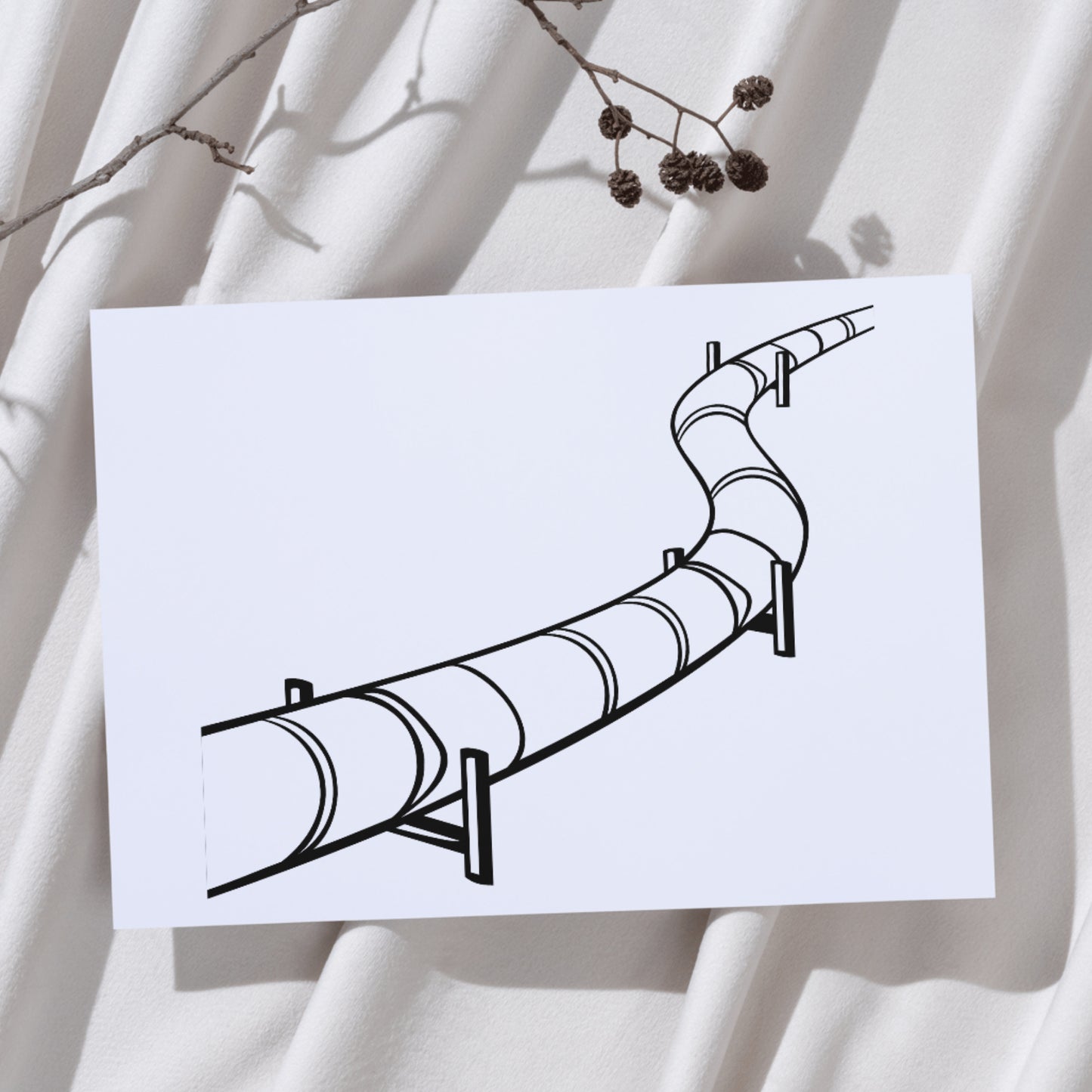 Vector design of a winding pipeline for cutting machines