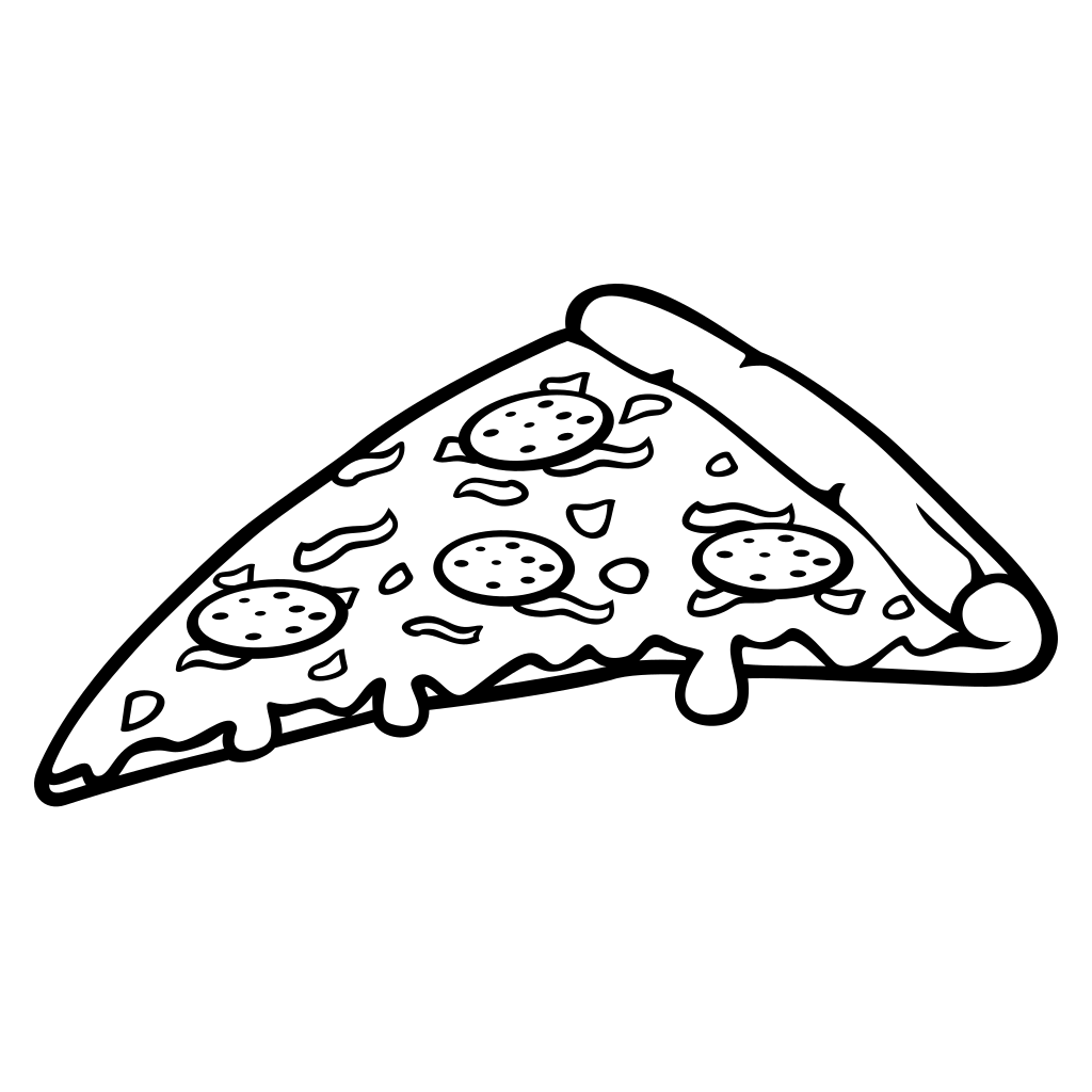 Creative black and white pizza slice design for cutting machines