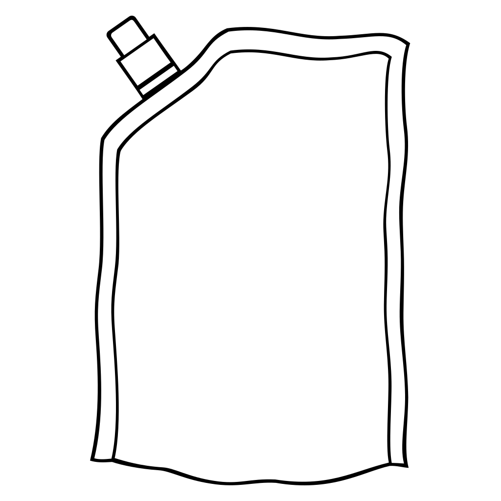 Creative vector design of food or drink bag packaging with lid for cutting machines (plastic pouch with cap)