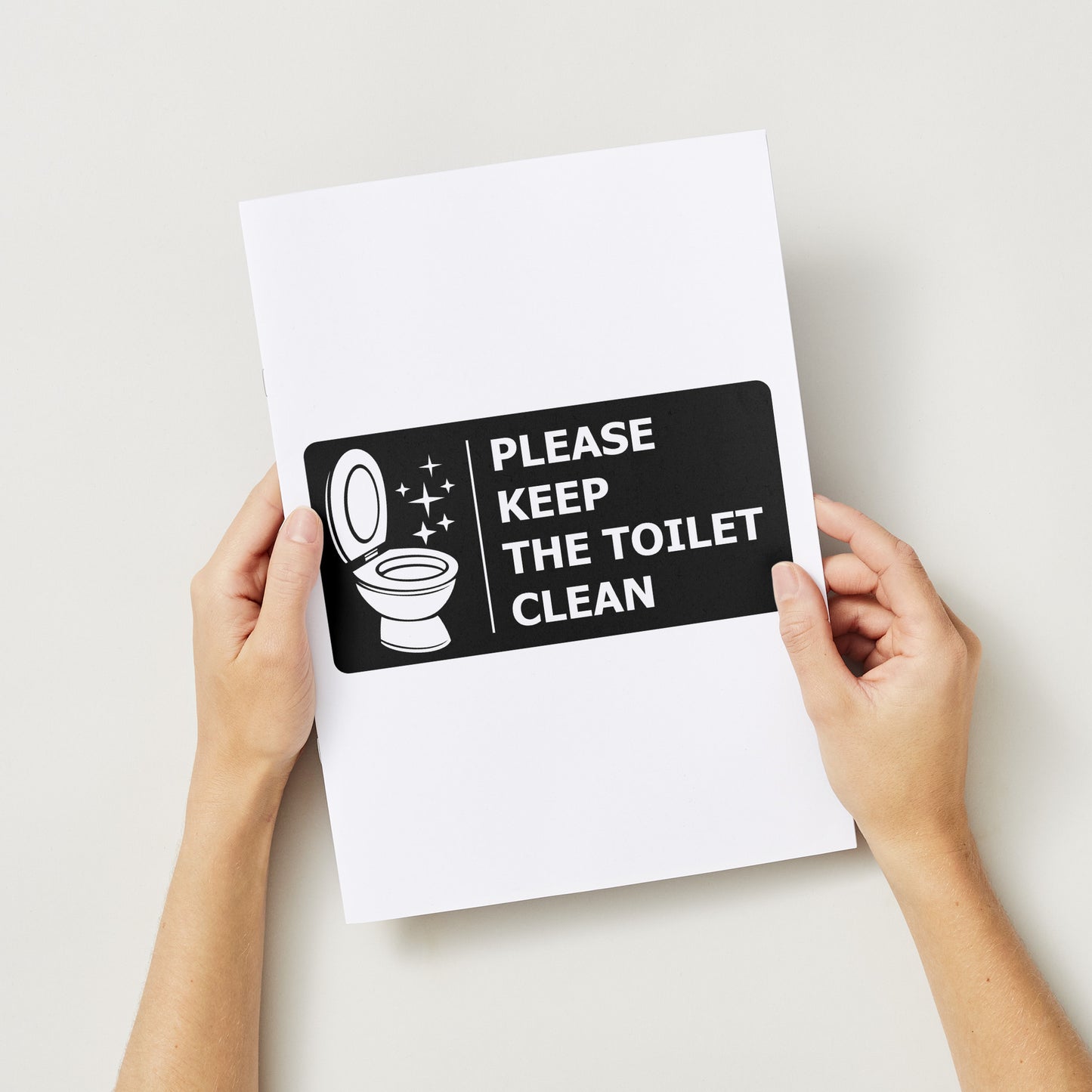 Keep the toilet clean warning label for cutting machines