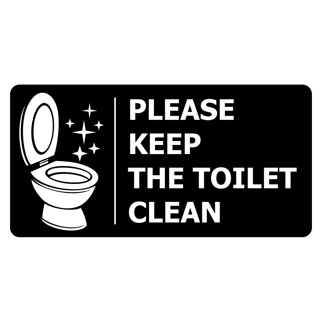 Keep the toilet clean warning label for cutting machines