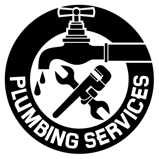Creative plumbing services symbol for cutting machines