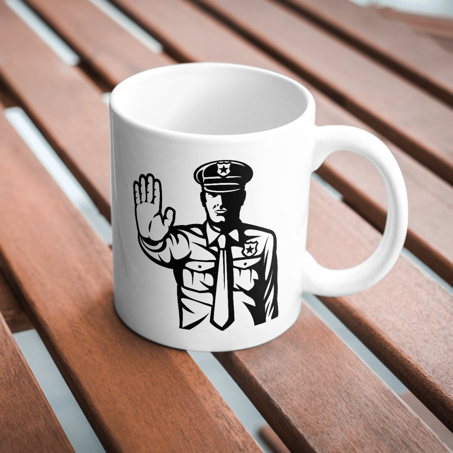 Creative vector police officer gesturing for cutting machines