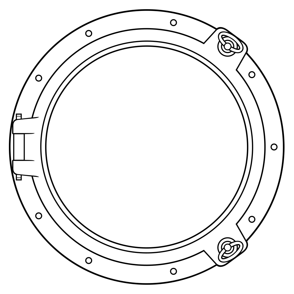 Porthole design for layered vector cutting projects