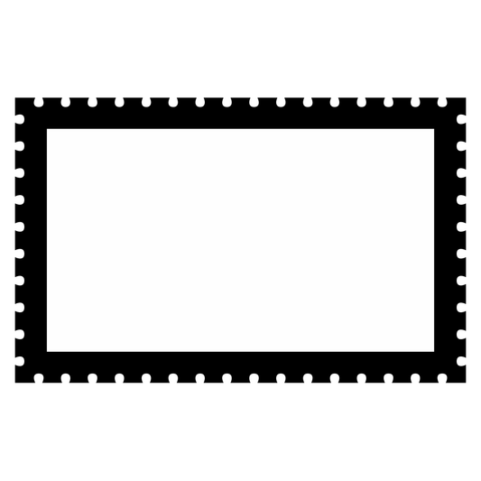 Creative black and white postage stamp vector design for cutting