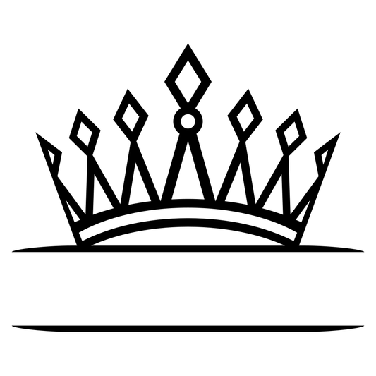 Elegant princess crown monogram design for cut machines