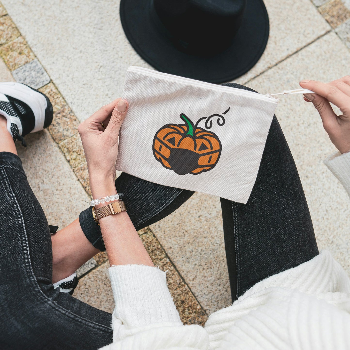 Creative pumpkin design featuring a Halloween mask for cutting