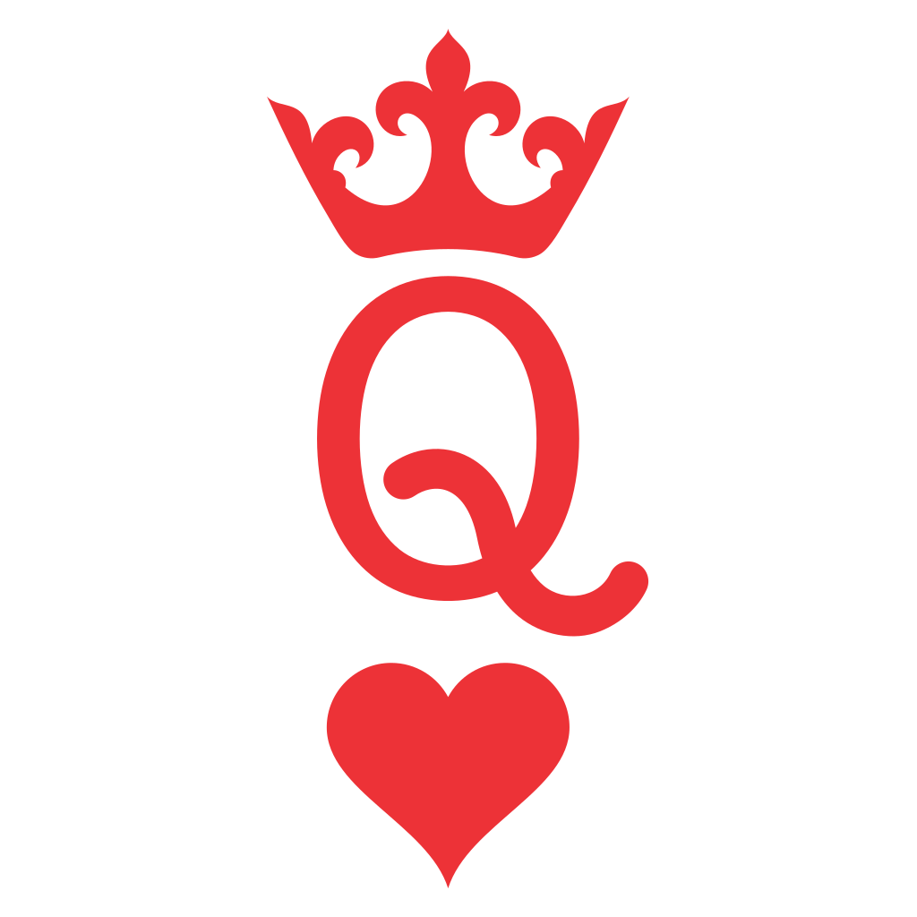 Creative queen playing card design for cutting machines