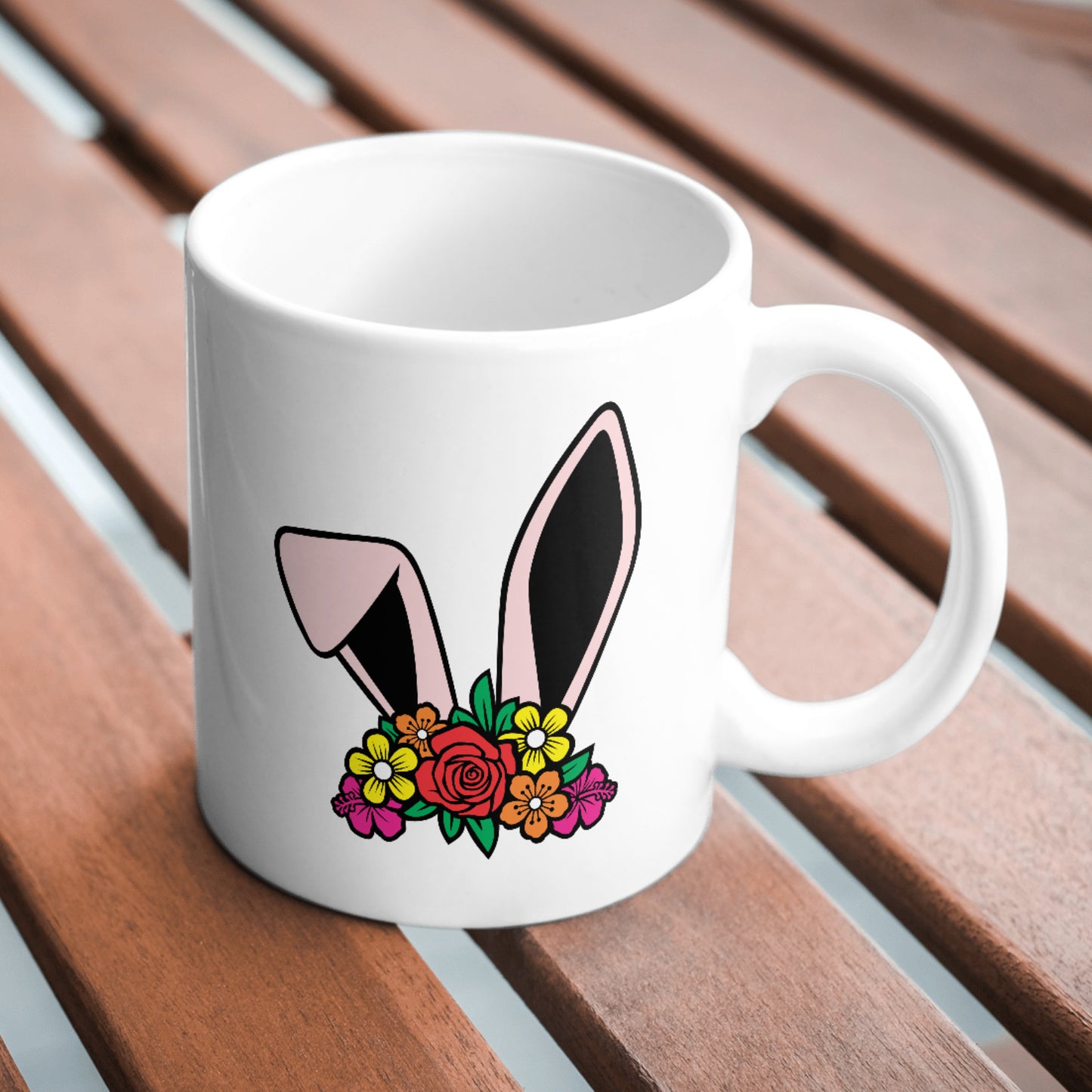 Charming rabbit with floral arrangement for crafting fun