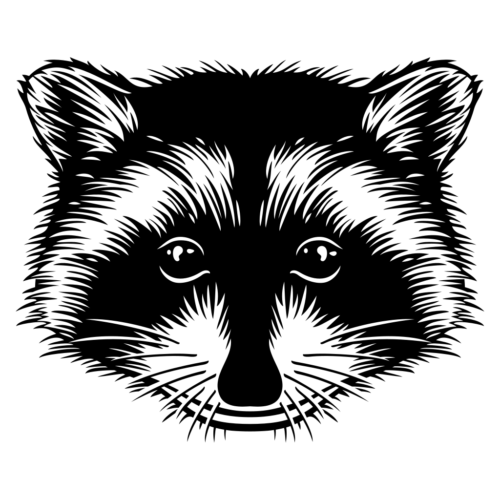Creative raccoon head design for cutting machines