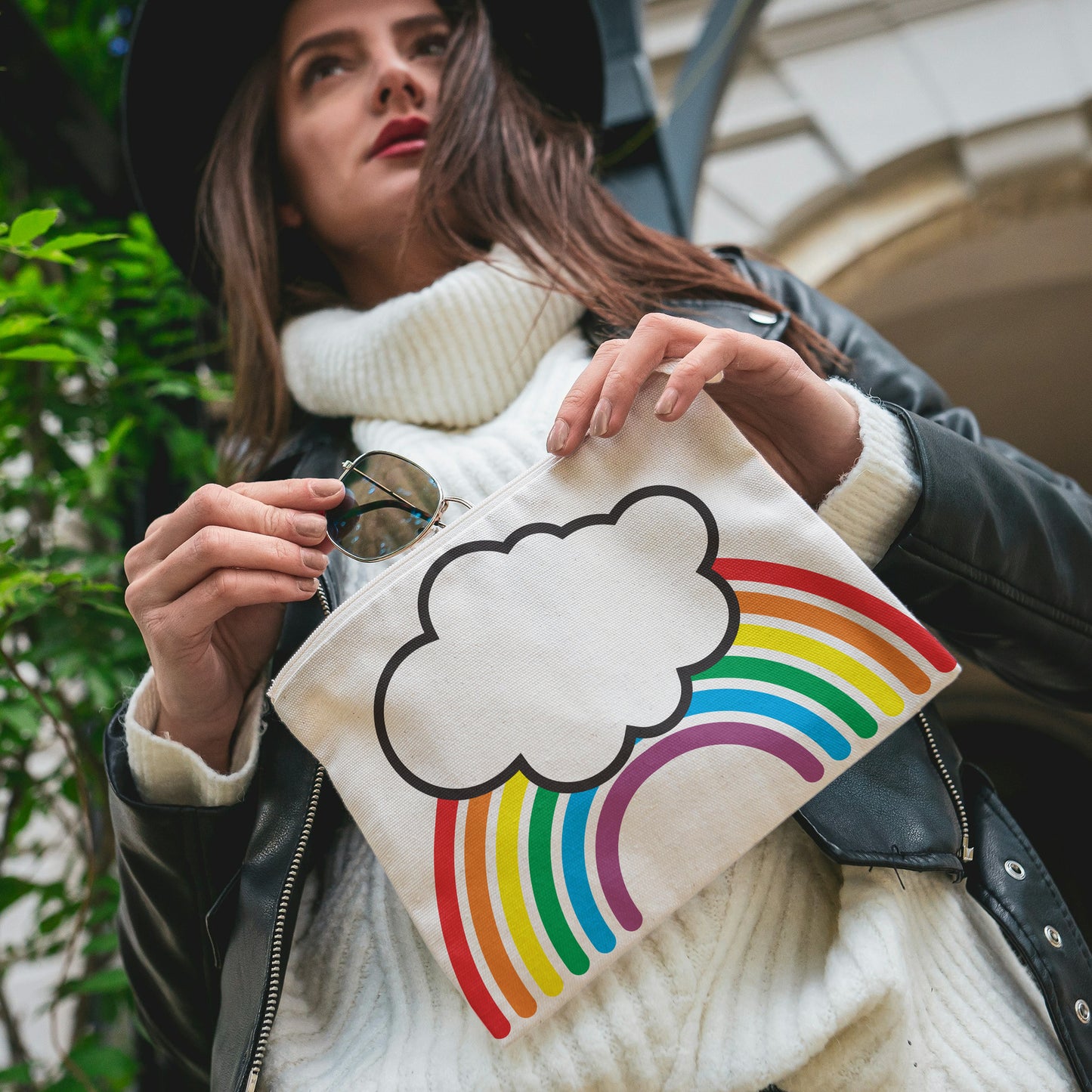 Colorful rainbow cloud speech design for creative projects