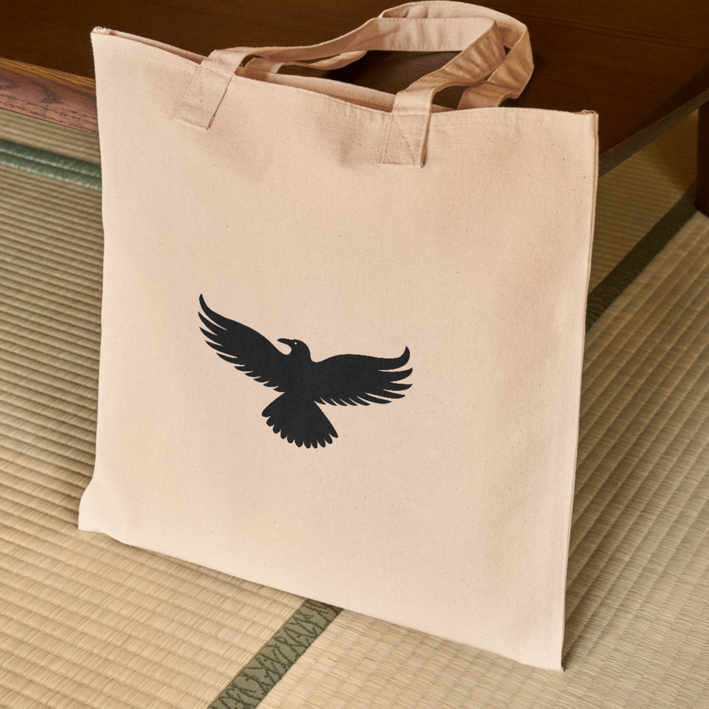 Elegant black silhouette of a soaring bird for crafts