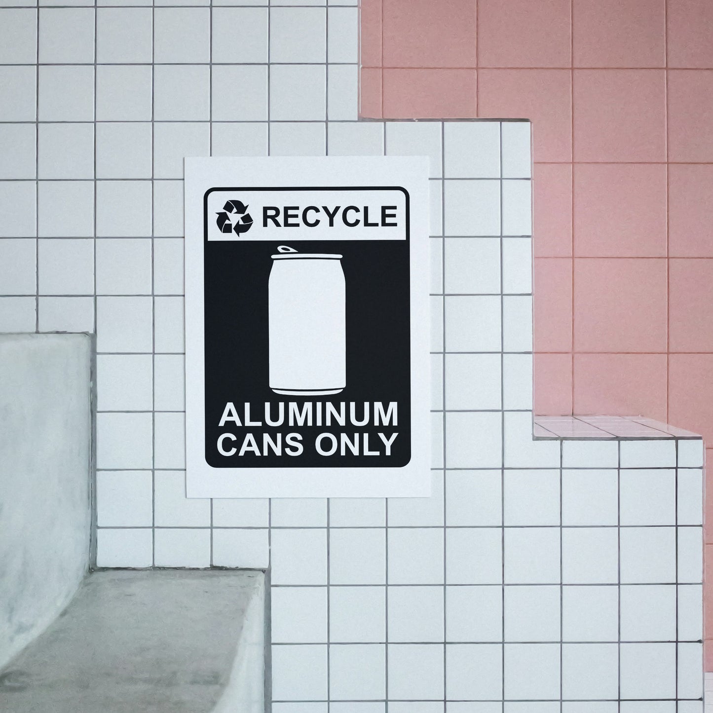 Recycle sign for aluminum cans only made for cutting machines