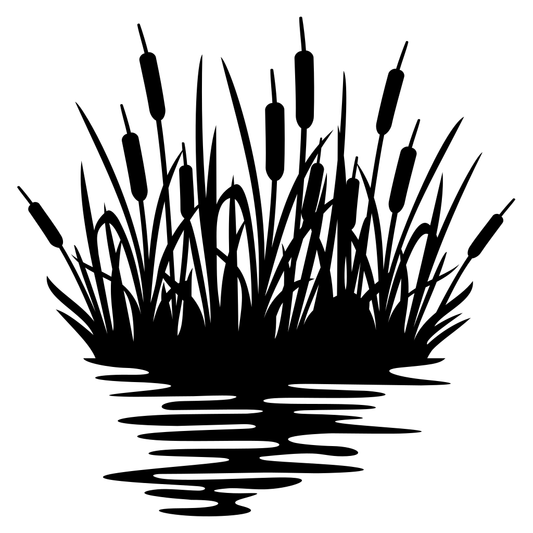 Elegant cattails and water reflection design for crafts