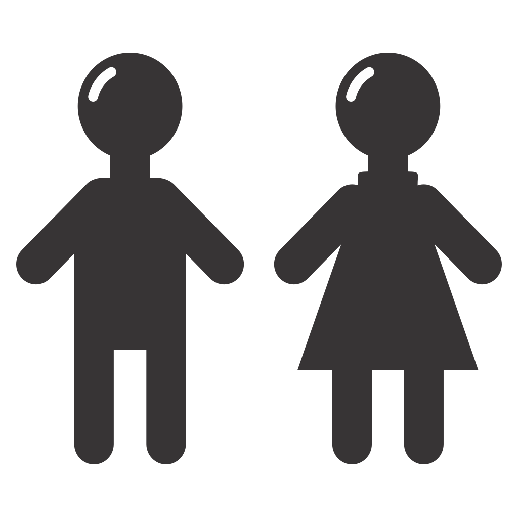 Restroom sign design for girls and boys in vector format