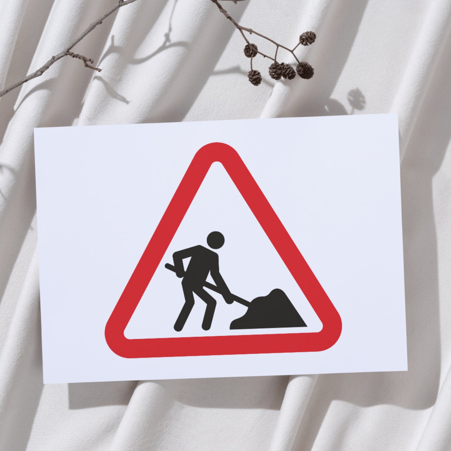 Road works sign for cutting machine crafting projects