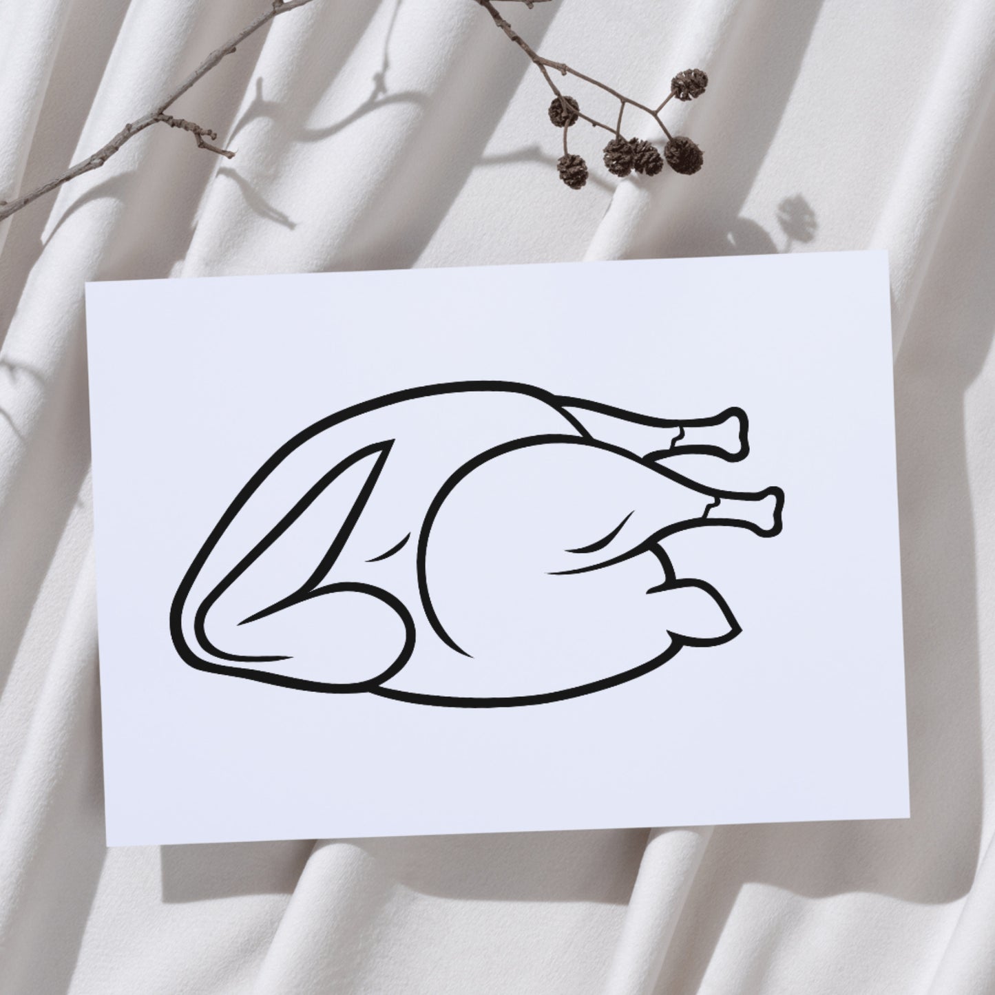 Creative vector design of a roasted chicken for cutting machines