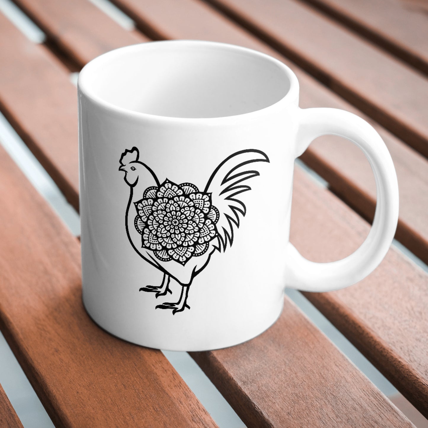 Intricate rooster mandala design for creative cutting projects