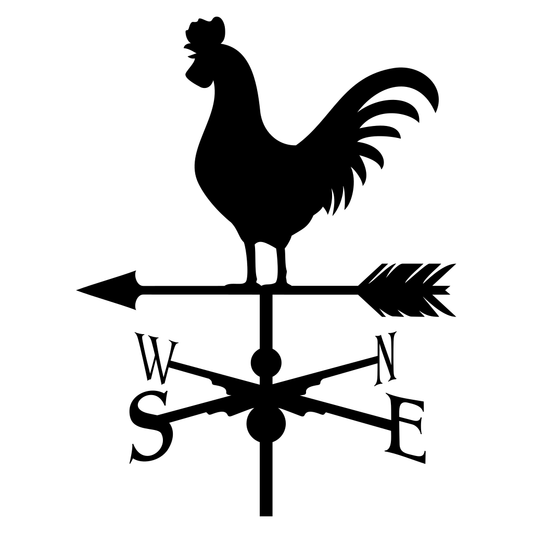 Classic rooster weather vane design for cutting machines