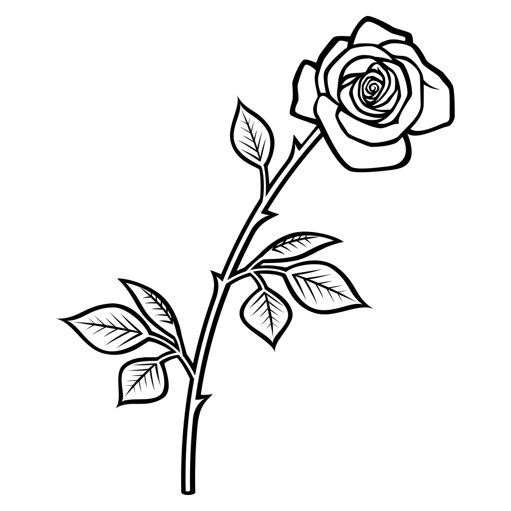 Beautiful rose vector design for cutting machines