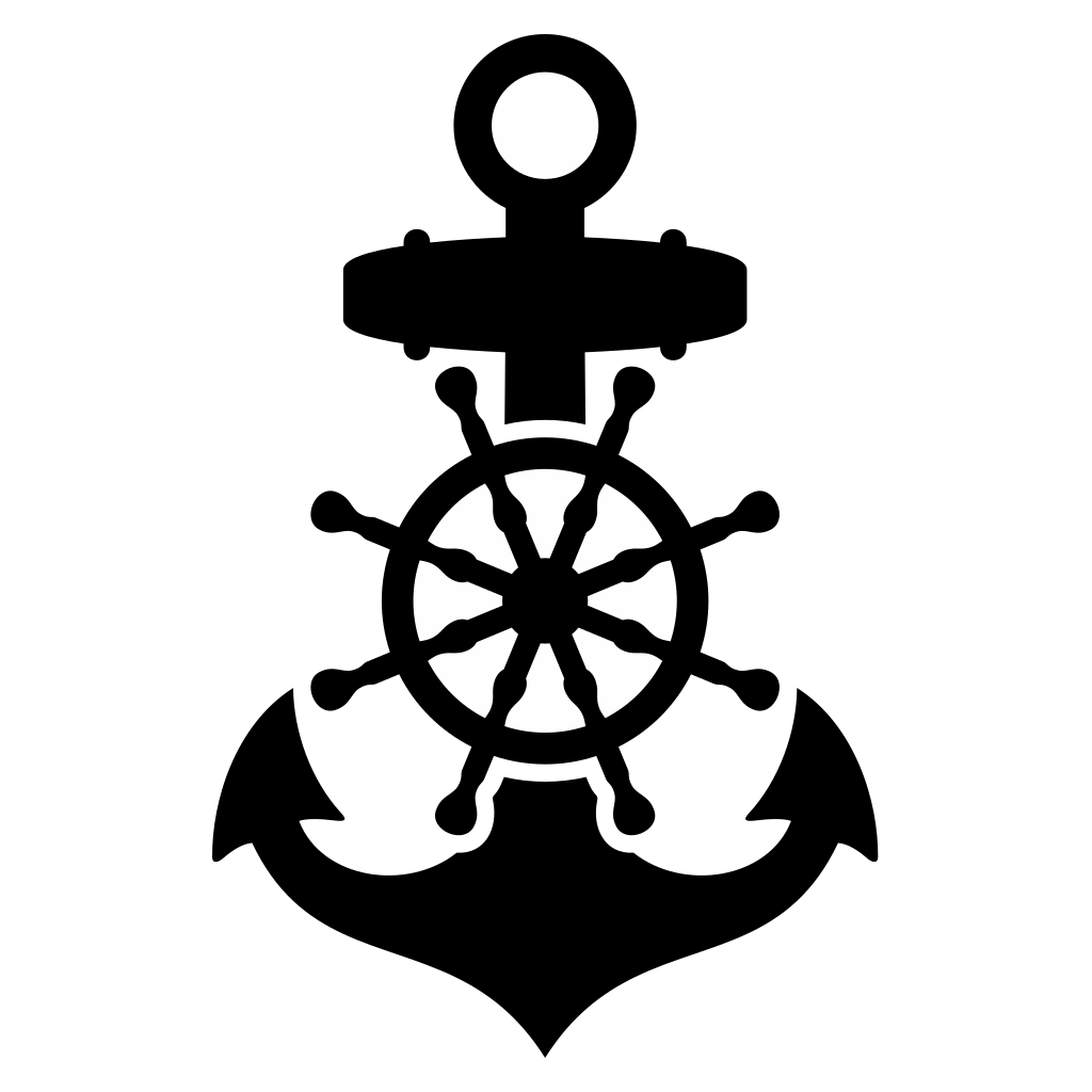Creative vector design of a rudder and anchor for crafts