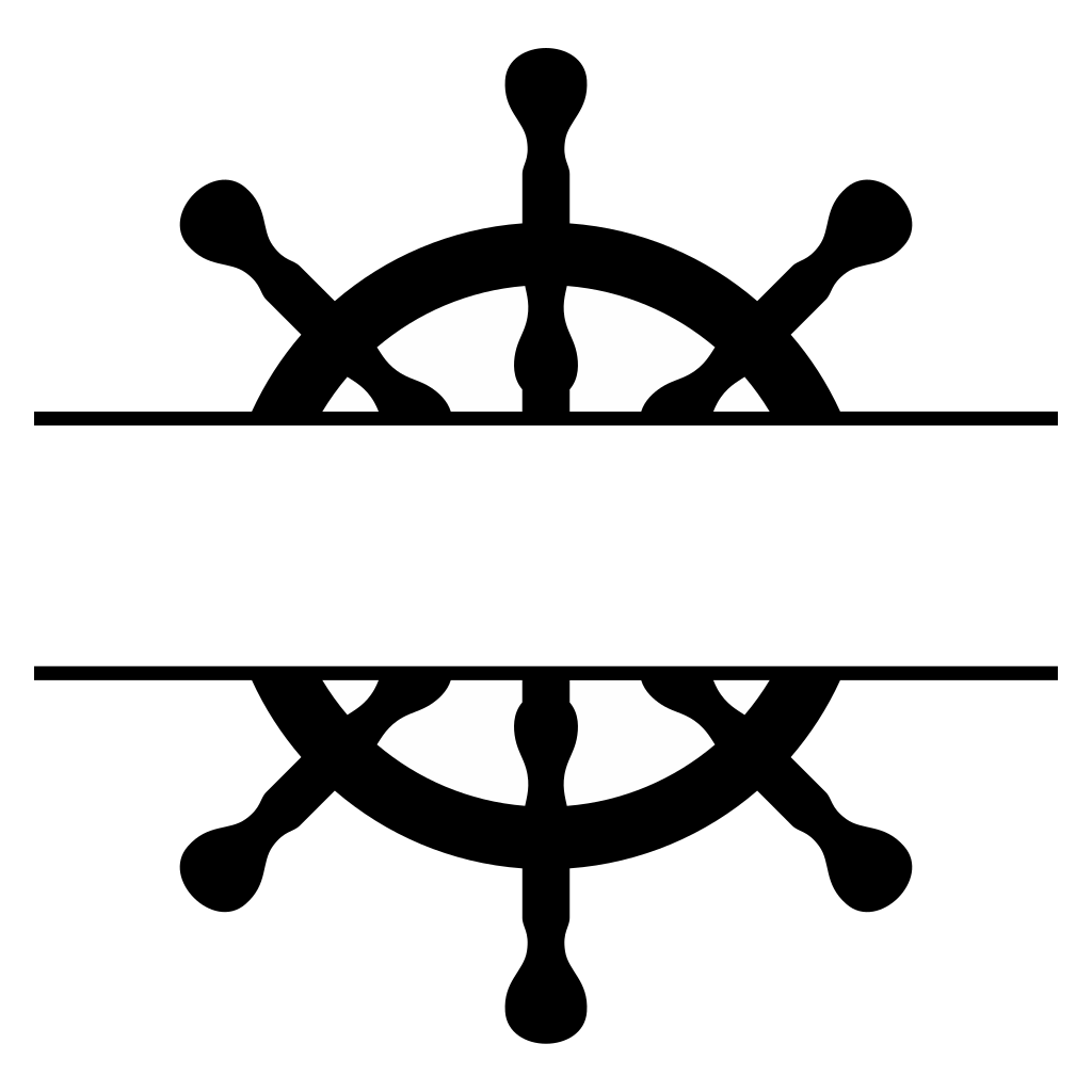 Creative rudder monogram design for cutting machines