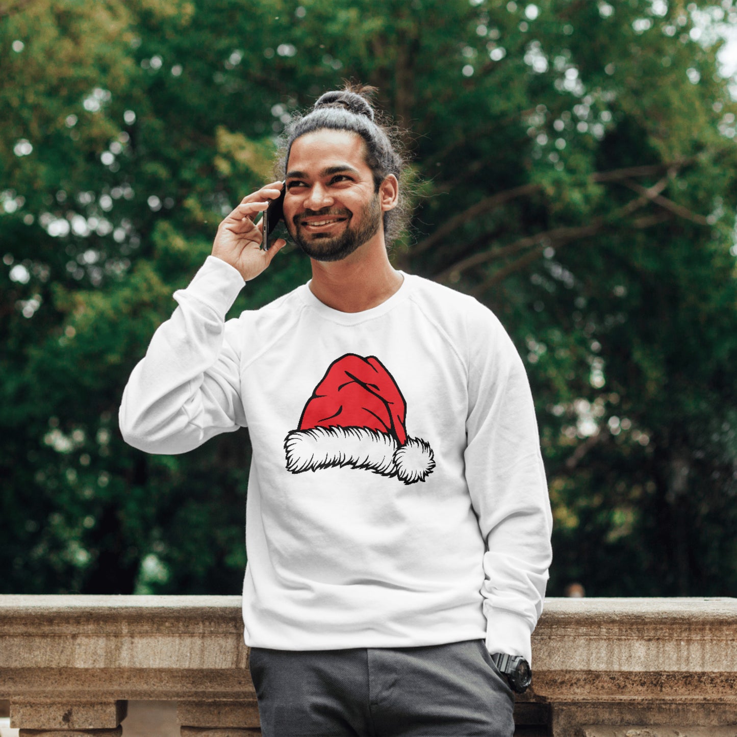 Bright red Santa hat for festive cutting projects and crafts