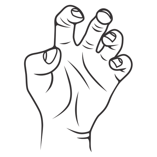 Frightening hand design for cutting machines