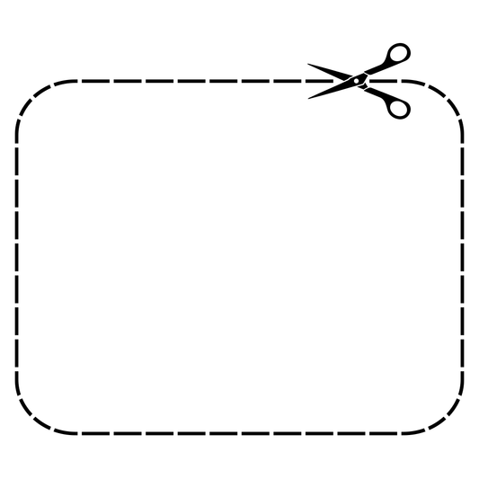 Stylish scissors with a dashed cut line design for crafting