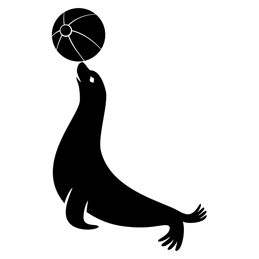 Seal balancing a beach ball for summer fun design