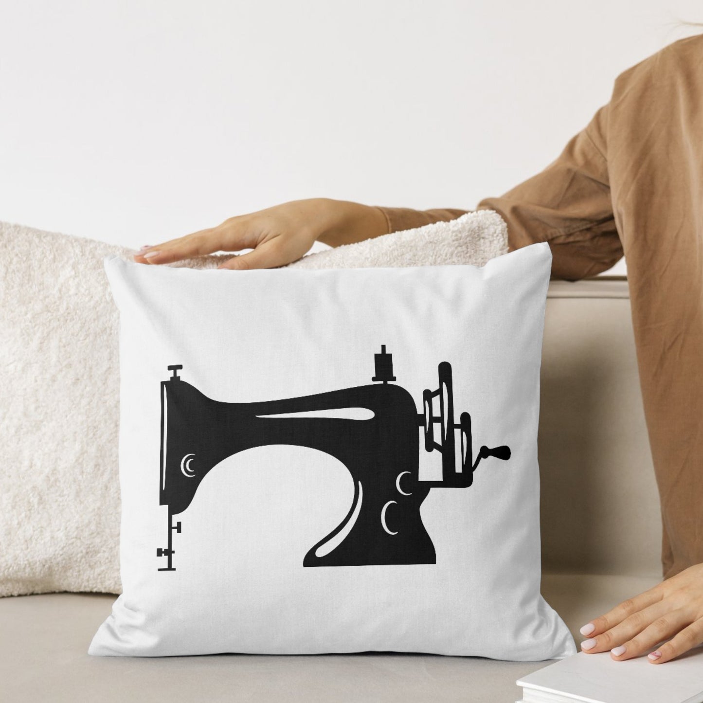 Classic sewing machine silhouette for crafting projects