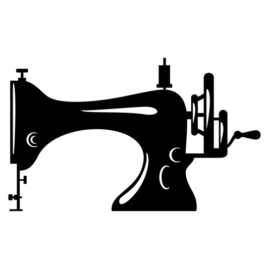 Classic sewing machine silhouette for crafting projects