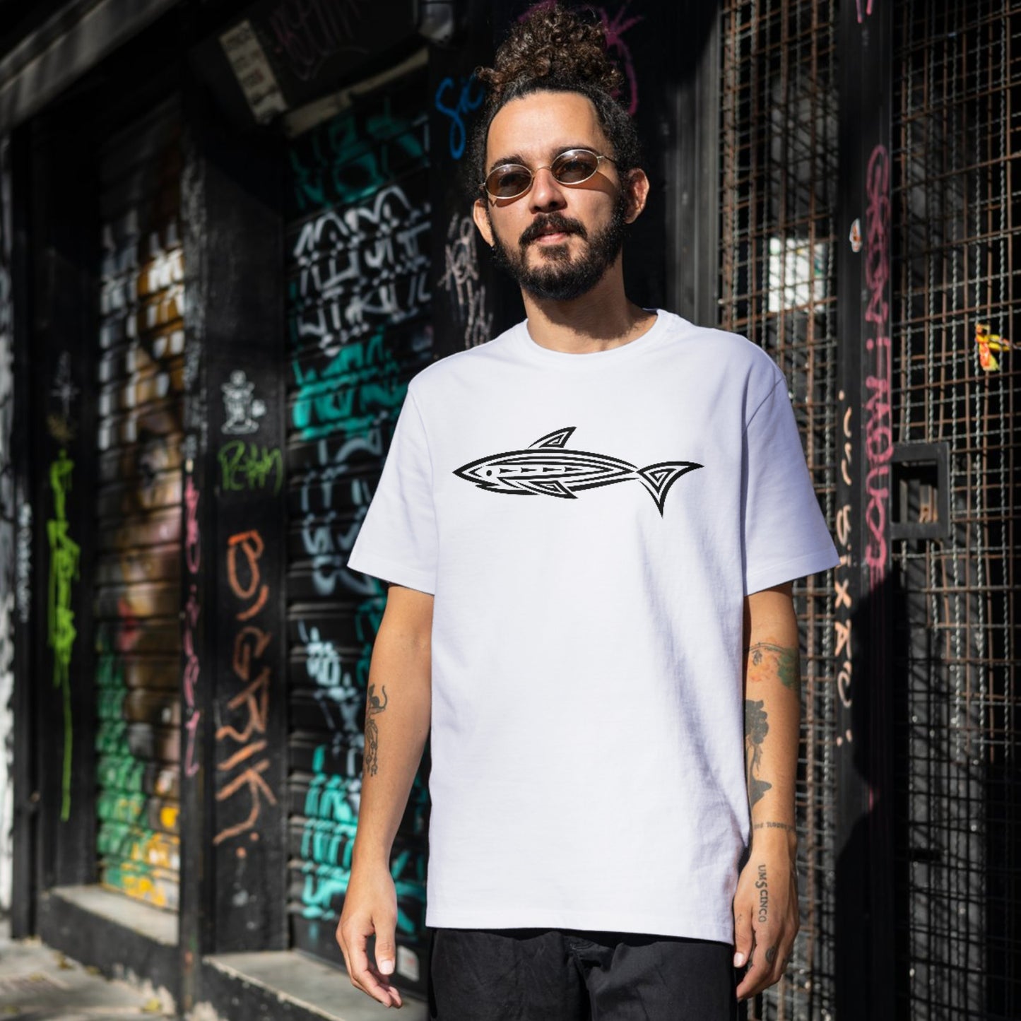 Tribal tattoo design featuring a sleek shark silhouette