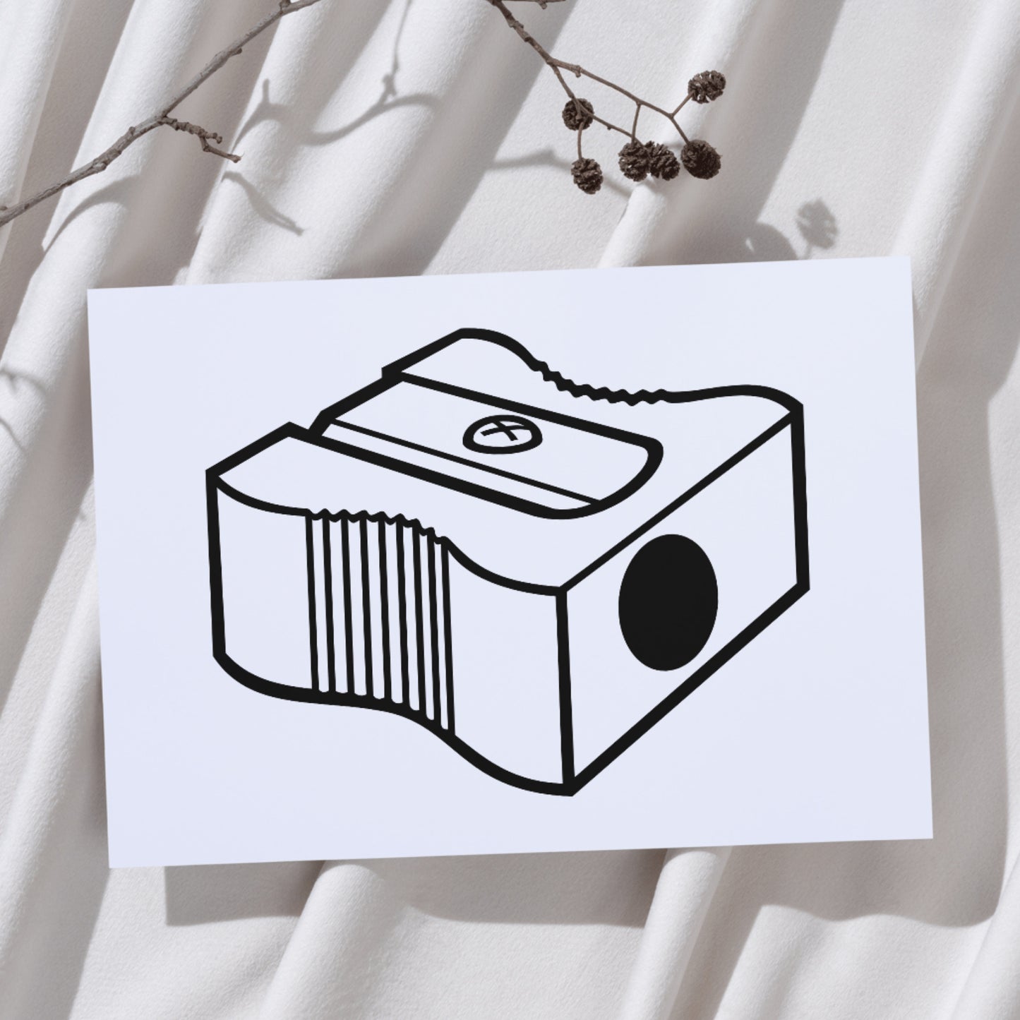 Gray sharpener vector design for cutting machines