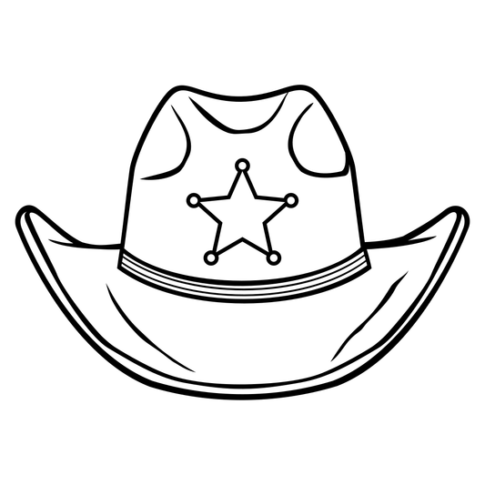 Stylish black sheriff hat design for cutting machine projects