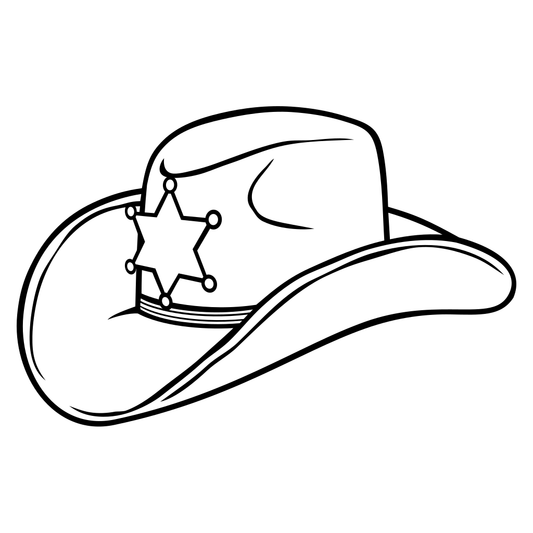 Creative black sheriff hat vector design for cutting machines